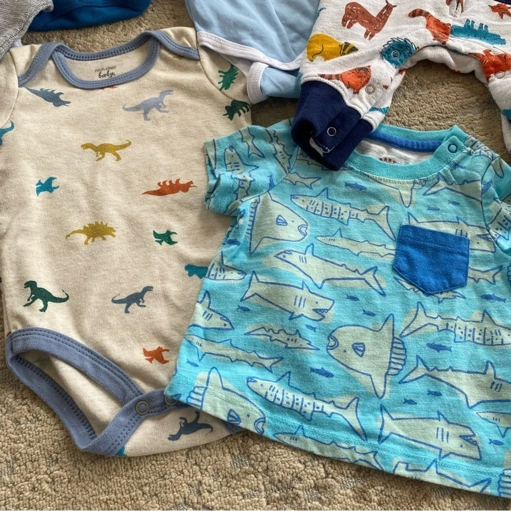 0-3 months Baby Boy Bundle of Sleepsuits Onesies Bodysuits Pants Grandpa Daddy